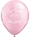 Latexballon Zur Taufe Alles Liebe rosa